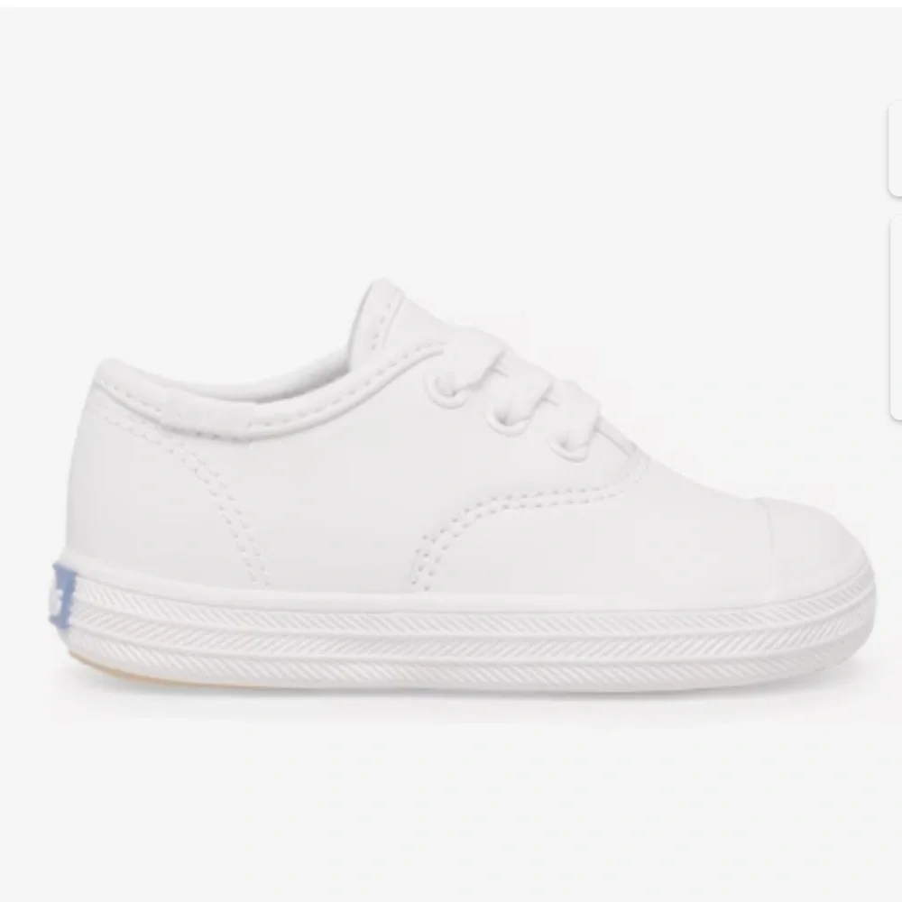 Keds Little Kids Champion Leather Lace Toe Cap - Picture 1 of 10